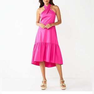 Nine West plus size women’s Elegant Pink Halter Dress XXL NWT